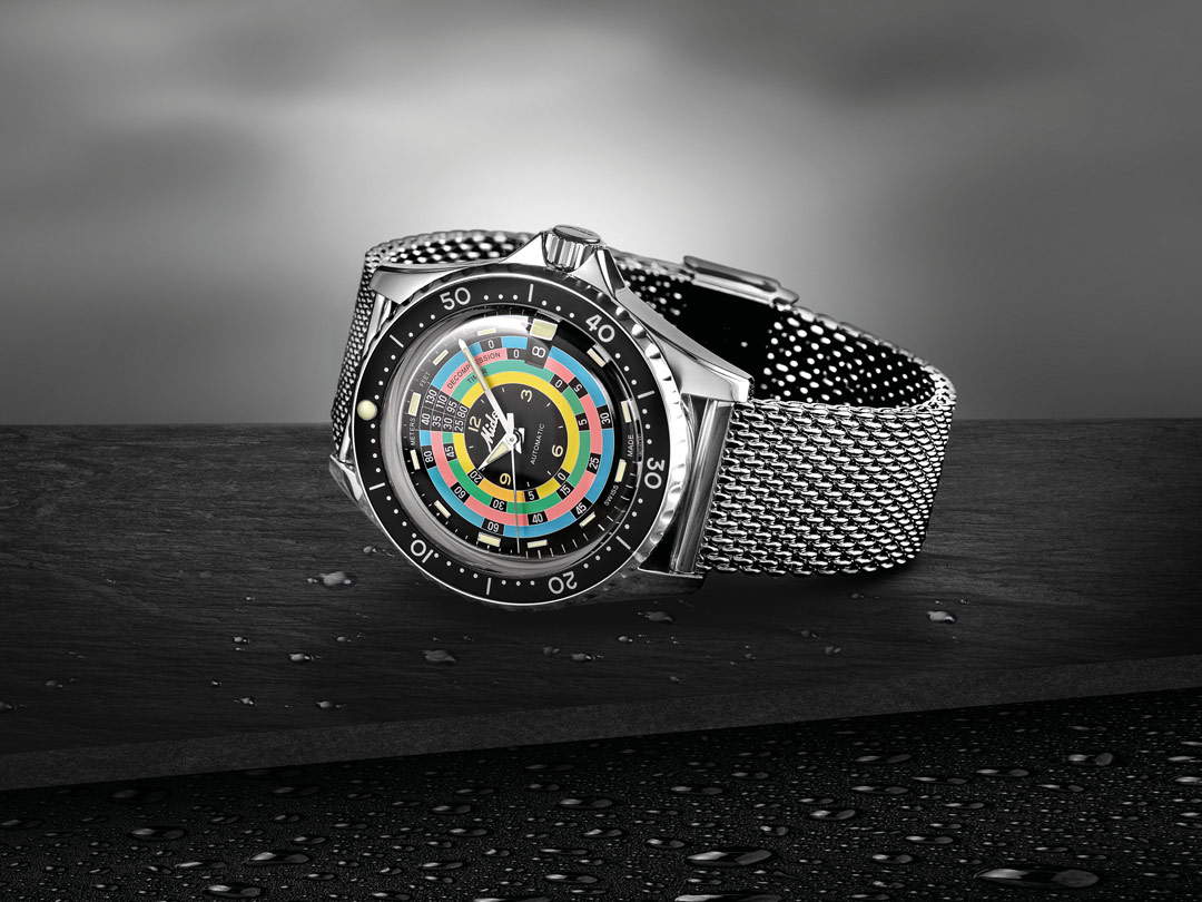 瑞士美度表领航者系列“彩虹圈”复刻限量款腕表